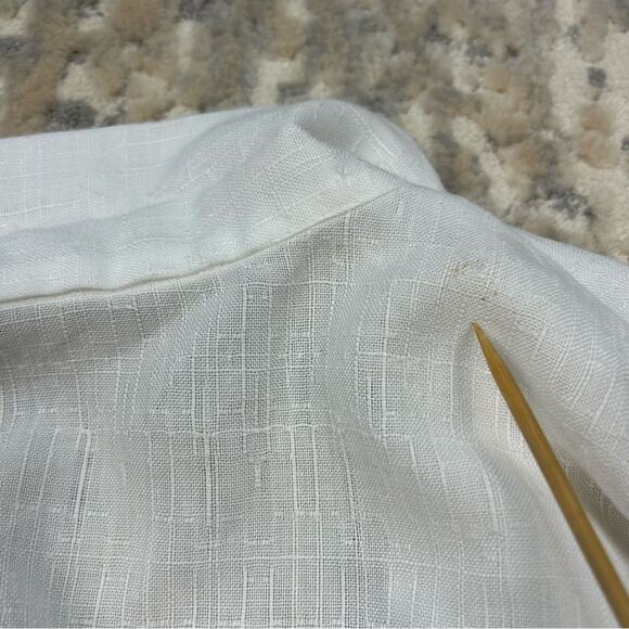 Vintage 80’s White Summer Open Blazer Linen Blend Large - Picture 4 of 9